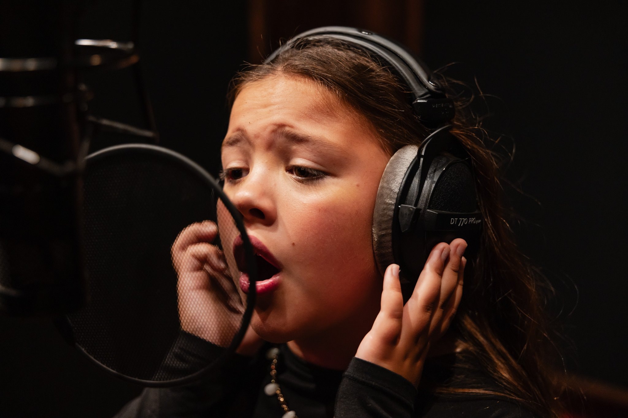 Sophie Vail Mae in the recording studio